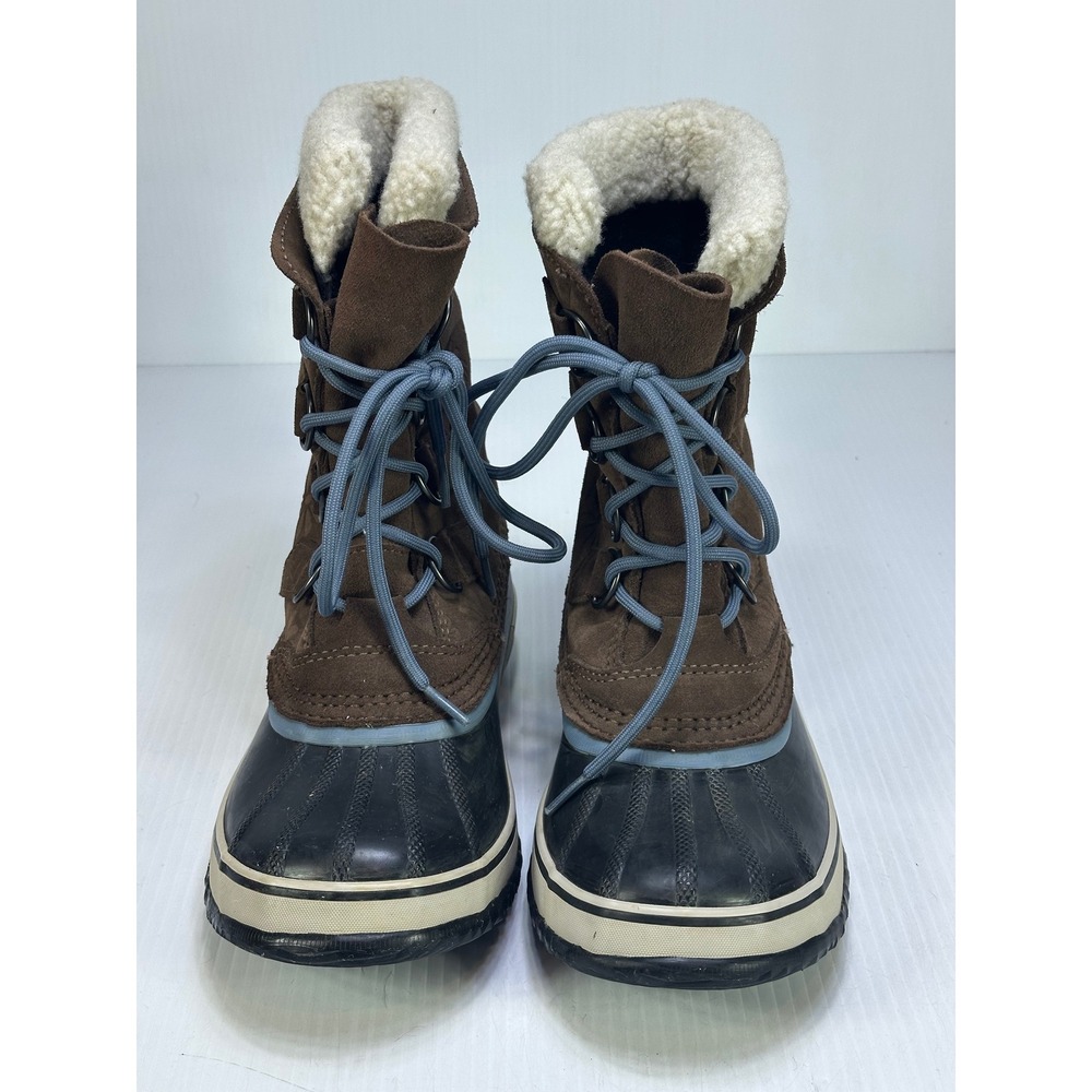 Sorel Winter Carnival Waterproof Boots Brown Floral Suede NL1966-202 Womens 7.5